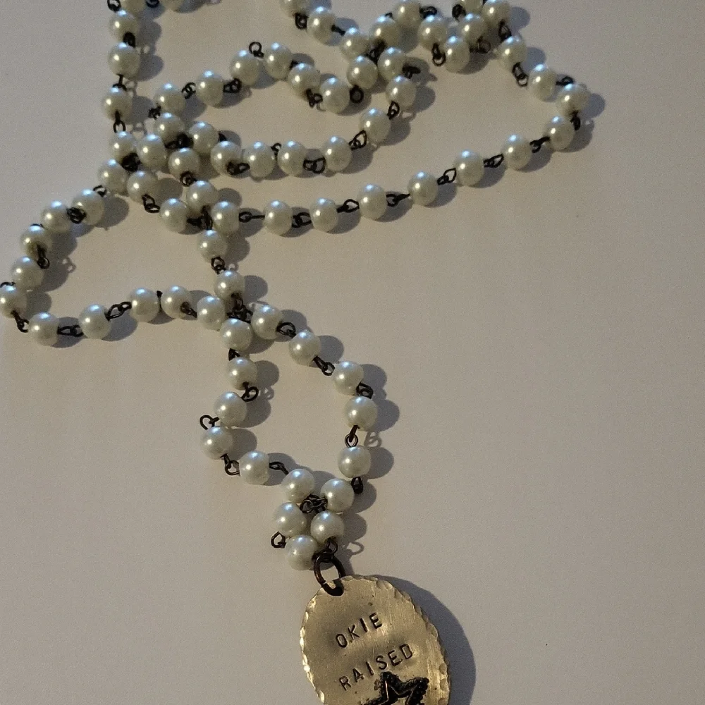 Okie Raised Necklace with Gold Pendant - Picture 1 of 2